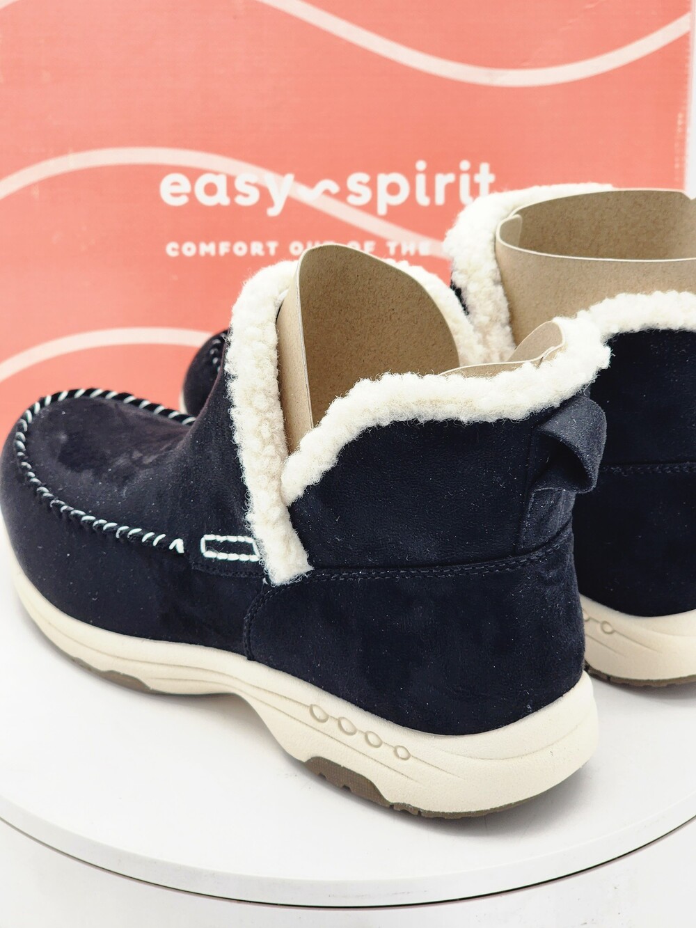 Easy Spirit Setuva2 Black Suede Faux Fur Ankle Boots Women’s Size 9.5 M Comfort - Picture 5 of 10
